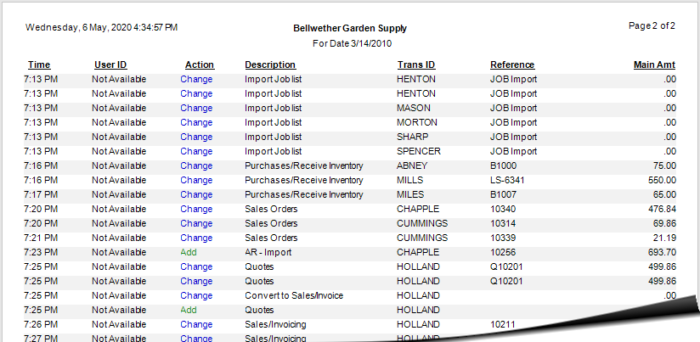 Audit Report Sage 50 Sample