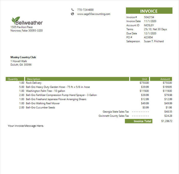 Sage 50 Simple Invoice Service