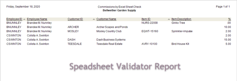 Sage 50 Sales Commission Report With Excel Validate Report