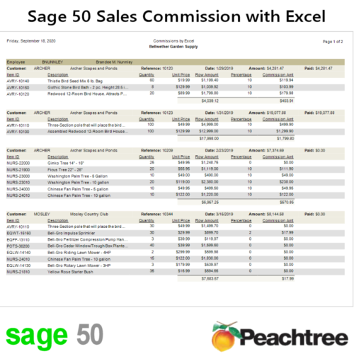 Sage 50 Sales Commission Report With Excel Rules