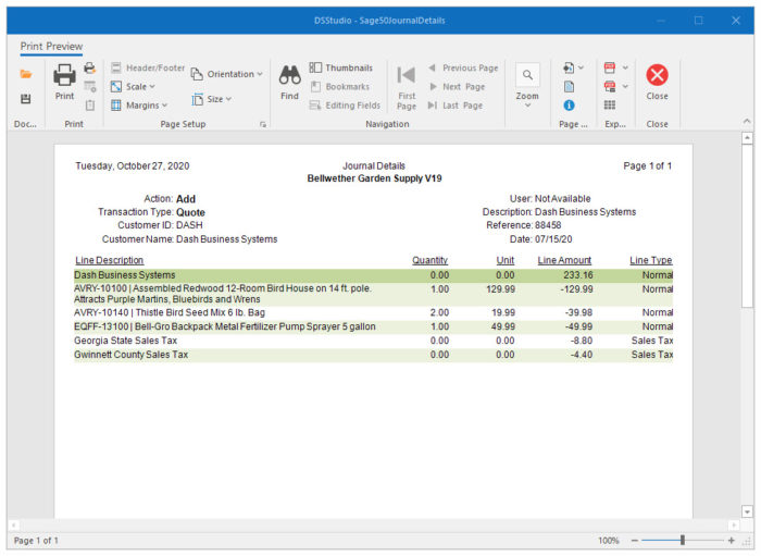 Sage 50 Audit Trail Report with Transaction Details Transaction Details