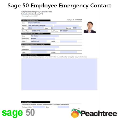 Sage 50 Employee Emergency Contact Form