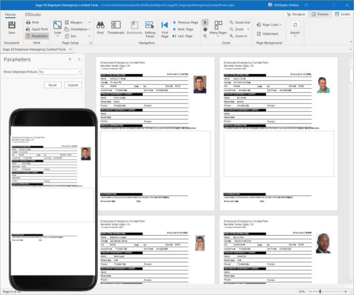 Sage 50 Employee Emergency Contact Form Mobile